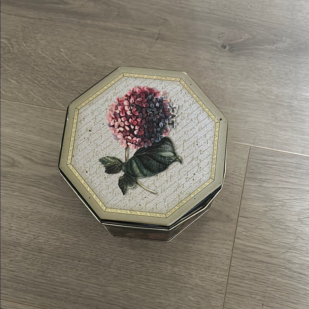 Floral Octagonal Decorative Canister